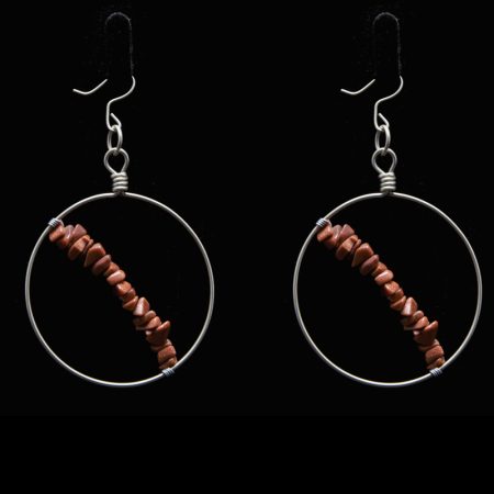 Handmade earrings with alpaca and semiprecious stones