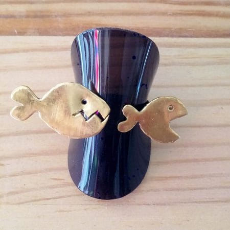 Επιχρυσομένο δαχτυλίδι "ψάρια"!